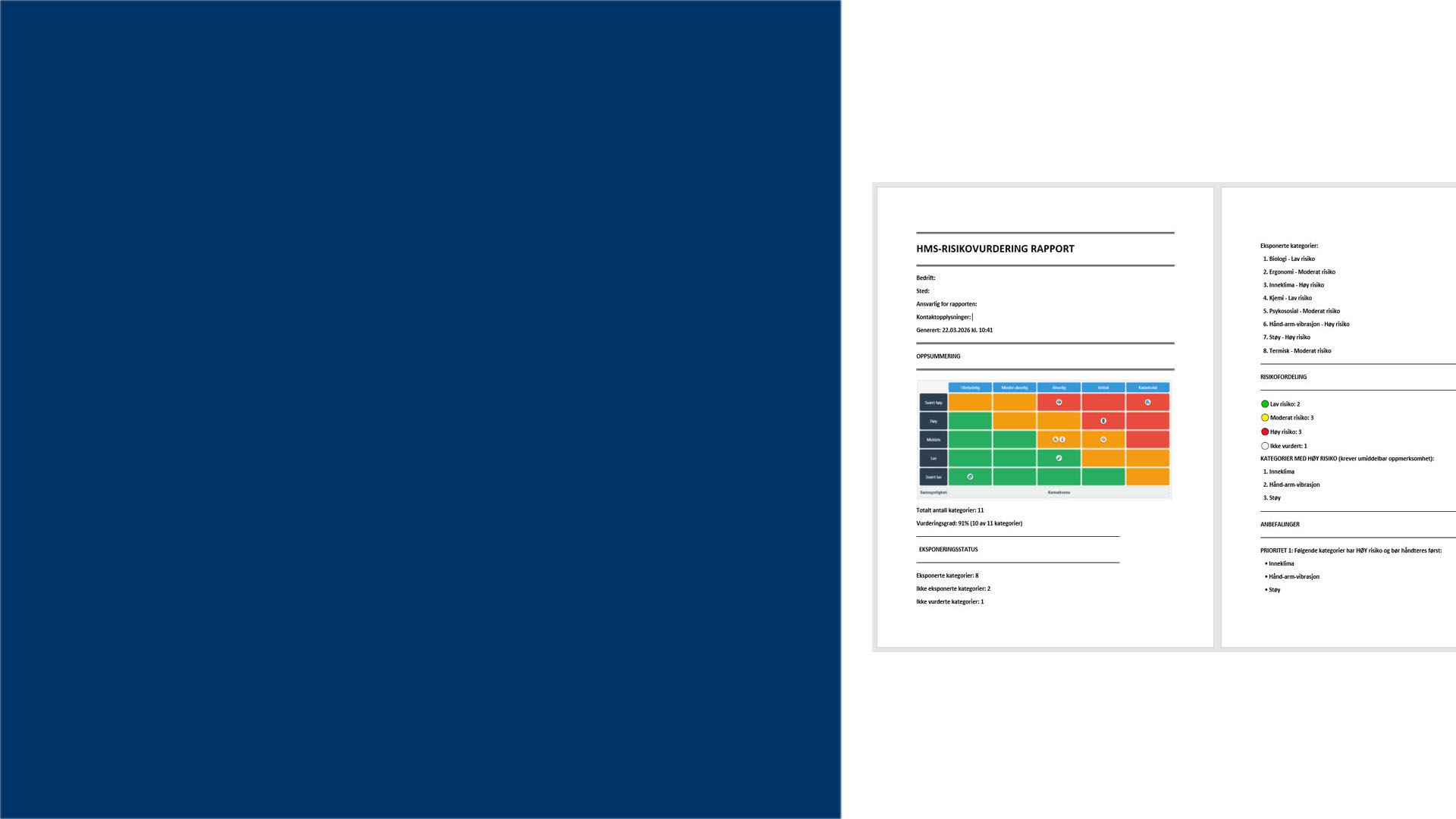 Automatiske HMS-rapporter med grafisk fremstilling